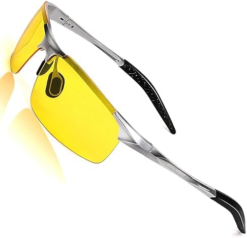 ROCKNIGHT Driving Polarized Sunglasses for Men with Al-Mg Frame Outdoor Use