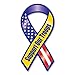 Blue/Yellow Support Our Troops Mini Ribbon Magnets