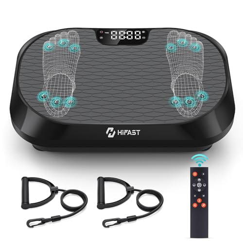 Vibration Plate Exercise Machine, Vibrating plate for lymphatic drainage Weight Loss with 200 Power Motor, Shake Plate with 120 Adjustable Speeds, Whole Body Vibration Platform Machines for Women Men