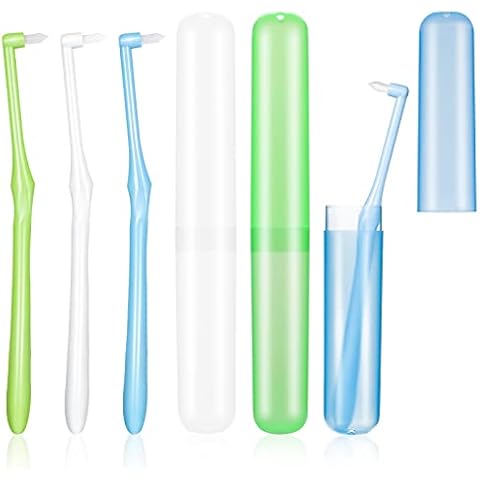 Cerolopy 6pcs Single Tuft Toothbrush with Case Soft Interspace Toothbrushes Interdental Toothbrush Travel Mini Trim Toothbrush for Braces, Detail Cleaning Cover