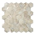 OYASIMI 10-Sheet Heavy-Duty Hexagon Peel and Stick Backsplash, Thick Waterproof &Heat Resistant Stick on Wall Tiles, Ecru Beige Stone Mosaic for Kitchen & Bathroom, Strong Adhesive Permanent PVC Tiles