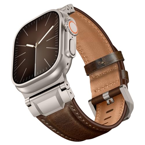 �r���e�[�W�{�v�o���h Apple Watch Ultra 3/2/1�X�g���b�v 49mm 46mm 45mm 44mm�ɑΉ� ���ȃ��^���R�l�N�^�X�g���b�v ���f�B�[�X �����Y iWatch SE 3 Series 11 10 9 8 7 6 5 4�p, 