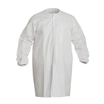 DuPont ProClean Microporous Film Frock with Snap Closure, White, Large, 30-Pack