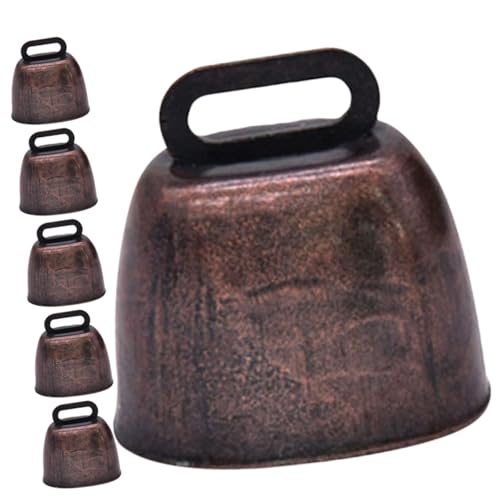 Yardwe Practical 6 Pack Cattle Bells Metal Pet Anti-Lost Bells Livestock Hanging Pendants Simple Design for Easy Use Christmas Decorations