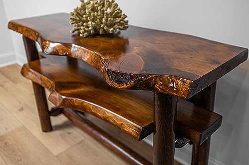 Rustic Log Live Edge Wooden Console Sofa Table