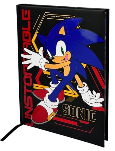 CARTOON Diario scuola Sonic agenda 10 mesi per bambini scuola primaria elementari medie (Nero)