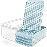Asddage Mini Ice Cube Trays, 4 Pack Small Ice Cube Trays for Freezer, Easy Release 104x4 PCS Round I