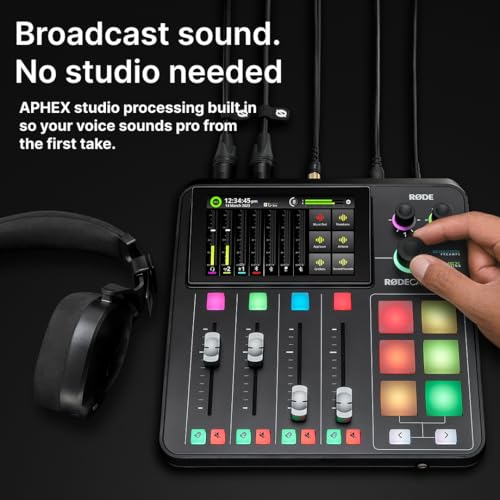 Image of RODE RODECaster Duo Compact All-in-One Audio Production Solution for Podcasting, Streaming, Music Production and Content Creation (Black)