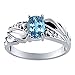 Imagen de Mujer aguamarina & Diamante Anillo Chapado En Oro Blanco De Plata De Ley