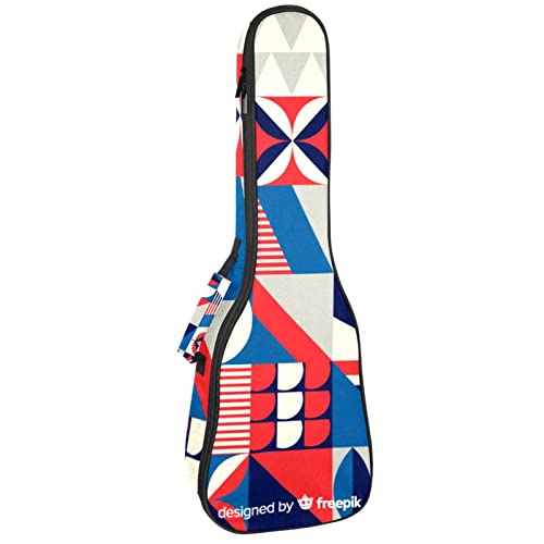 Sac ukulélé concert et soprano robuste avec rembourrage 10mm motif mosaïque géométrique