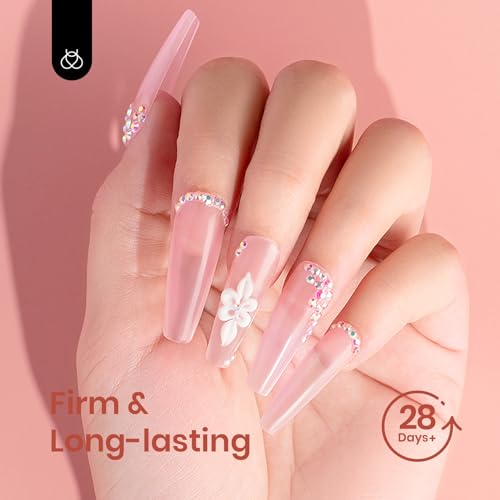 Beetles Poly Nail Extension Gel Kit, 4 Colors Pink White Poly Nail Gel Builder Sheer Pink Nail Gel Clear Nail Art Kit with Poly Brush & Slip Solution Nail Salon All In 1 Kit Gift for Women - Thumbnail 7