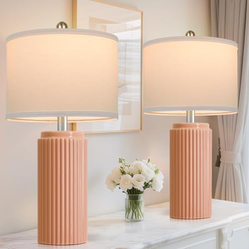 TOBUSA Orange Ceramic Table Lamps