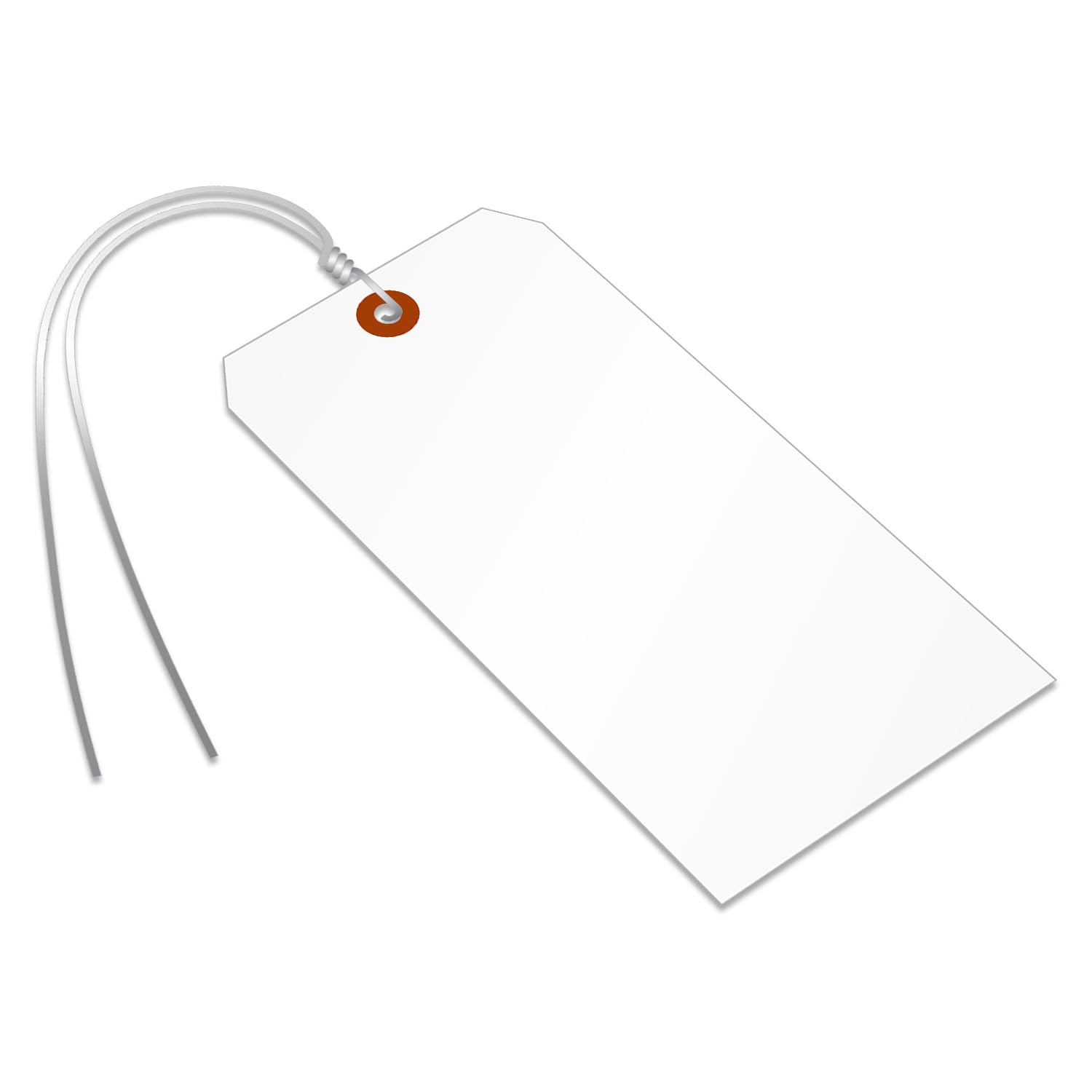 SmartSign Blank White Tag with Wire | 6 1/4" x 3 1/8" Size 8 Tear Proof Polypropylene, Pack of 25
