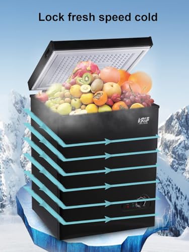 KRIB BLING Krib Bling 3.5 cu.ft Adjustable Thermostat Chest Freezer with Removable Storage Basket for Kitchen Garage Basement Black - Thumbnail 5