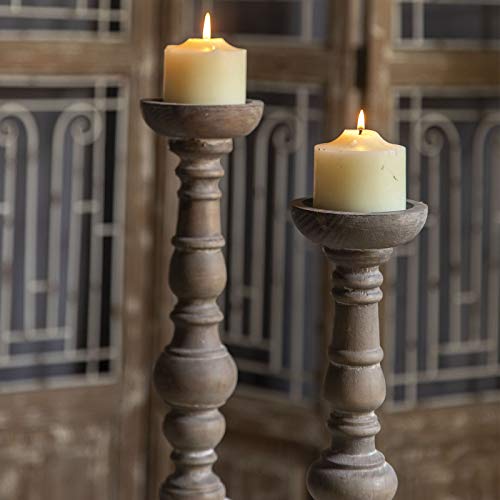 Floor Candle Holders Tall Set Of 2, Candle Holders For Pillar Candles, Wood Handcrafted Rustic Candle Holder, Large Decorative Candles For Wedding Home Party, Farmhouse Pillar Candle Stand #TOP1