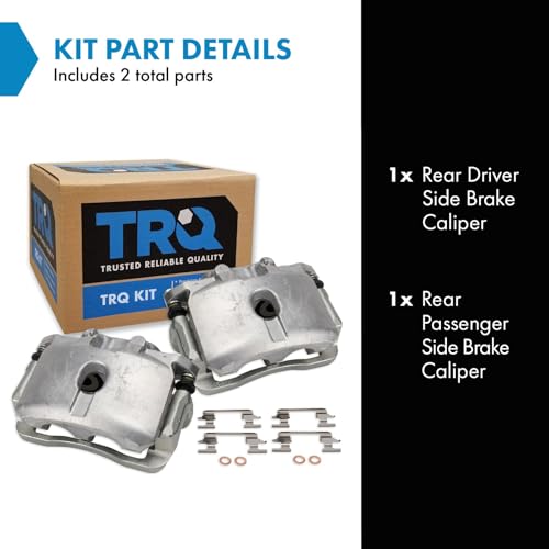 Image of TRQ Rear Brake Caliper Set Compatible with 02-06 Cadillac 02-14 Chevrolet GMC