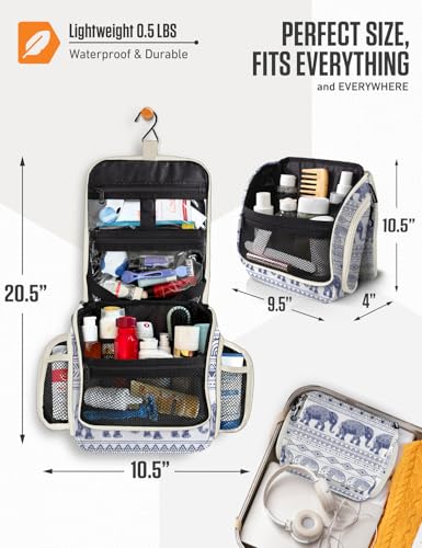Image of VENTURE 4TH Hanging Travel Toiletry Bag, 17 Compartments - Blue Elephant