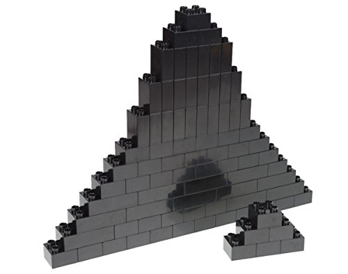 Premium Big Briks Black Basic Builder Set #1 - 84 Pack - (Big LEGO DUPLO Compatible) - Large Pegs