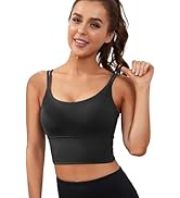 Everrysea Sports Bras for Women High Support Longline Workout Tank Tops Built in Bra Strappy Yoga...