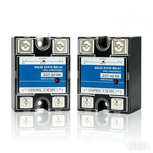Relais Statique SSR-60DD 60A Monophasé Idéal pour Thermostat de Radiateur Lot de 2