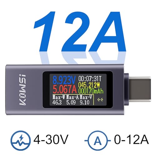 Image of 2Set USB C Tester Power Meter Type-C PD Digital Multimeter 4-30V 0-12A Voltage Current Tester USB Cable Charger Detector for Power Bank Capacity Measurement