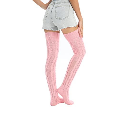 Image of Sexybody Women's Thigh High Socks Over the Knee Knit Socks, Winter Leg Warmers Stockings Knee High Tube Arctic Fleece
