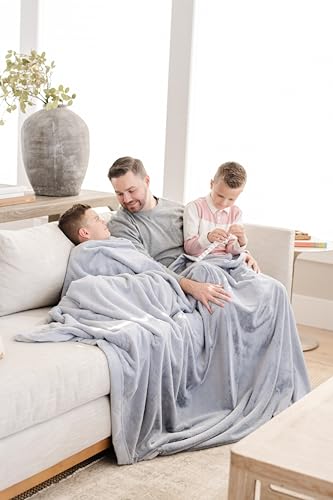 Image of SARANONI Oversized Luxury Blanket | Breathable Super Soft, Lush, Plush Comfy Blankets for Adults | Storm Cloud - X-Large 60 inch x 80 inch