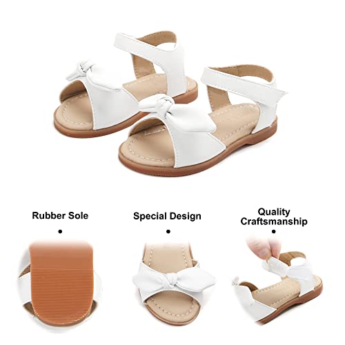 Image of Felix & Flora Toddler Girl Sandals -Flower Girl Dress Shoes Open Toe Little Kid Flats