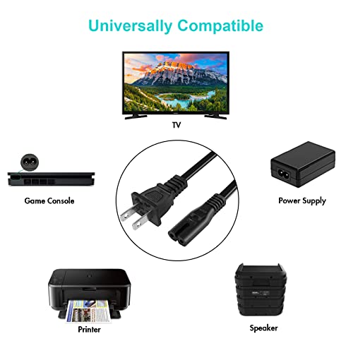 AC Power Cord for Xbox One S, Xbox One X, Xbox Series X / S, Sony PS4