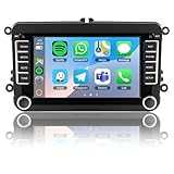 ACAVICA Android Autoradio 7 Zoll für VW Skoda Seat – Apple Carplay Android Auto Display – Doppel Din Radio mit Bildschirm für Golf 5 6 Polo 6R Passat B6 B7 Touran Tiguan EOS – Bluetooth DSP GPS Navi
