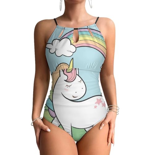 Maillots de bain une pièce femme licorne de dessin animé monokini beachwear ventre plat