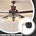 Fan Switch for Ceiling Fan 3 Speed, Ceiling Pull Chain Switch, 4 Wire 3 Speed for Home