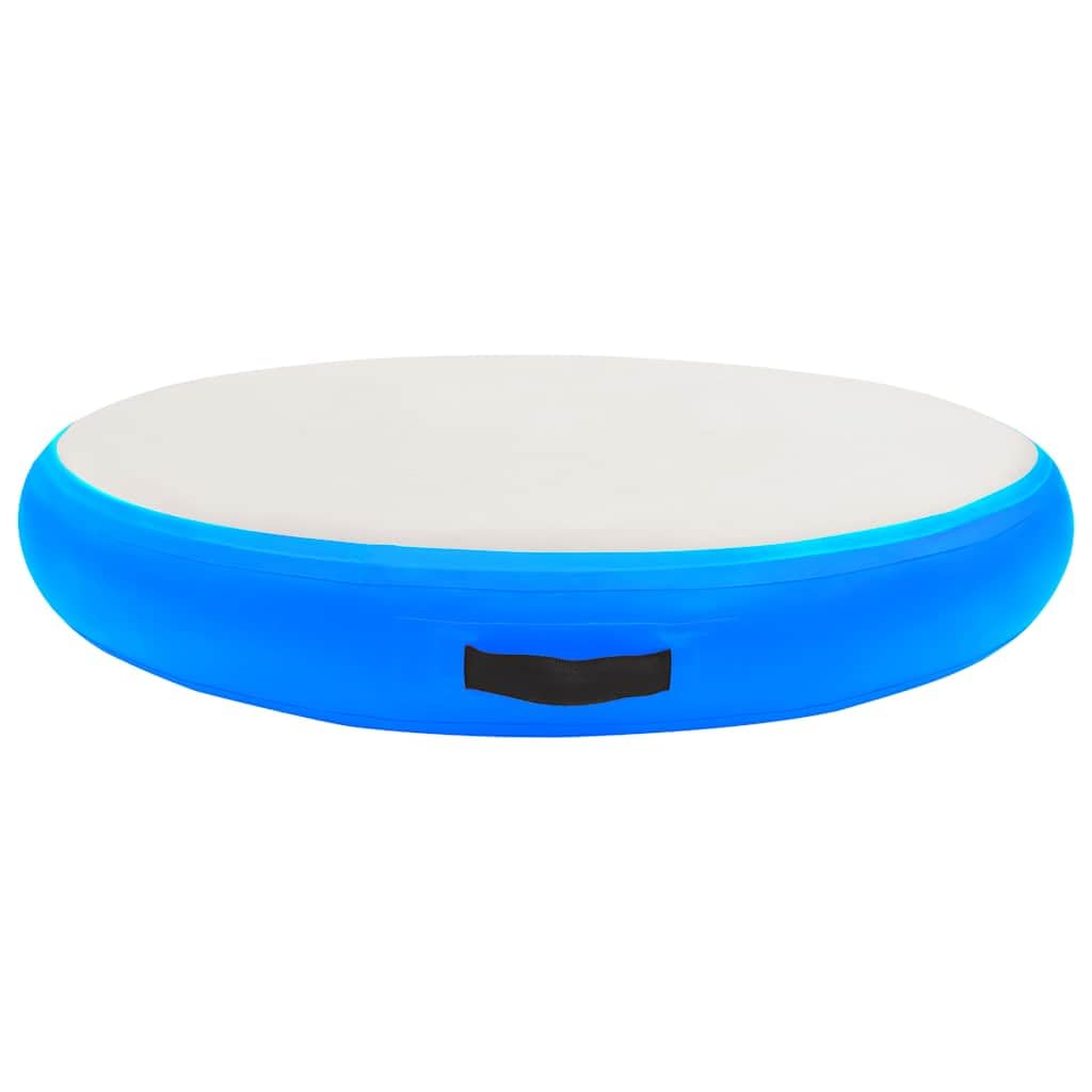 Tappetino Ginnastica Gonfiabile con Pompa 100x100x15cm PVC Blu, Articoli Sportivi,Esercizio e Fitness,Yoga e Pilates,Tappetini per Yoga e Pilates, 4.45kg-92707