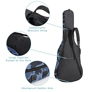 Étui de protection rembourré pour guitare classique acoustique Motif fleurs blanches Bleu, Multicolore 04, 42.9×16.9×4.7… - Les Beatles, Paul McCartney, John Lennon, RIngo Starr, George Harrison Étui de protection rembourré pour guitare classique acoustique Motif fleurs blanches Bleu, Multicolore 04, 42.9x16.9x4.7… – Image 3