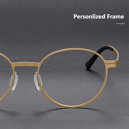 Monture en titane pur : lunettes rondes rétro ultralégères argent - 3