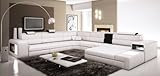 VIG Polaris - White Contemporary Leather Sectional Sofa