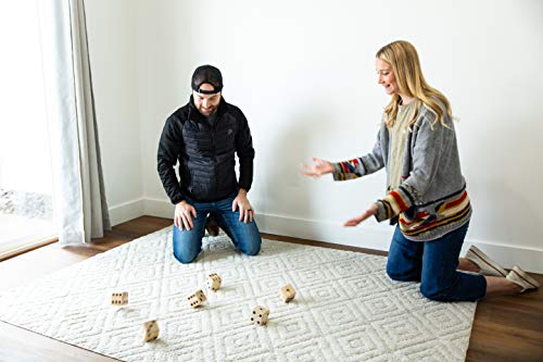 Yard Games Large 2.5" Wooden Yard Dice With Laminated Yardzee And Yard Farkle | Includes 6 Dice With Durable Carrying Case #TOP5