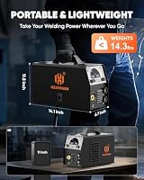 H HZXVOGEN 185A MIG MAG Schweißgerät 230V, 4 in 1 Inverter Kombi-Schweißgerät (Fülldraht/Schutzgas/MMA E-Hand/Lift TIG), Synergic Control mit großem LED-Display – Ansicht 2