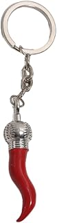 Unique Chili Pepper Keychain, Chili Horn Keyring Eye Catching Long Lasting Alloy Chain