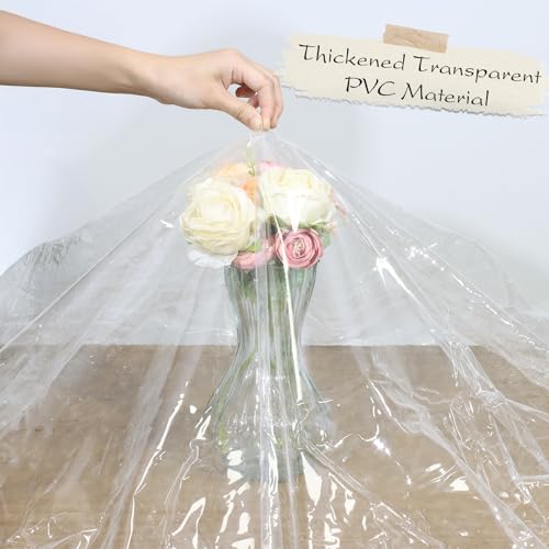 Aormenzy Clear Round Plastic Table Cover - Round Fitted Vinyl Tablecloth 60 Inch Diameter Fits Tables from 45 to 56 Inch, Waterproof Oilcloth Table Cloth, Elastic Edge for Secure Fit Indoor Outdoor by Aormenzy - Image 5