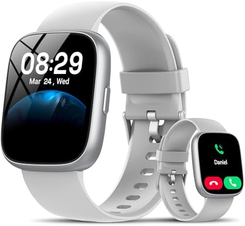 Smartwatch Damen Herren, 1.83" HD Fitness Tracker mit Alexa/Telefonfunktion | 120+Sportmodi Fitnessuhr mit Herzfrequenz/Schlafmonitor/Schrittzähler/Stress, IP68 Wasserdicht Sportuh