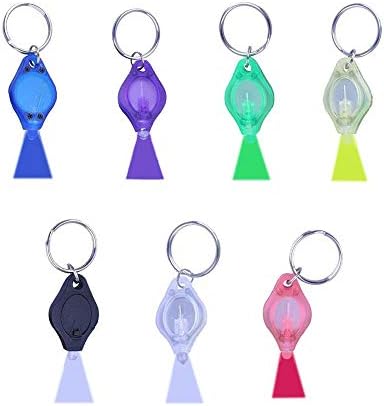 RaySoar (Pack of 7) Multi-Colored Light Mini LED Keychain Flashlight, 6 Colors Light Key ring Flashlight, Keychain LED Flashlight, LED Keychain Light - 6 Colors Light with 7 Colors Shell