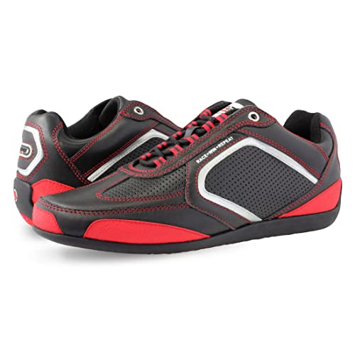 Challenger Leather Driving Sneaker for Sport Leisure (Red, 12)