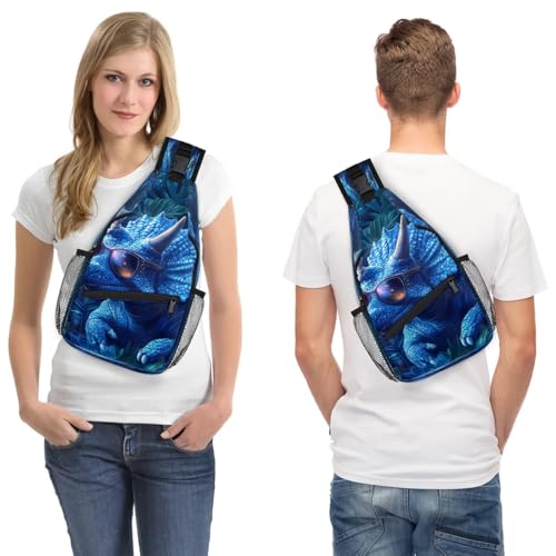 Bolso sling unisex con diseño dinosaurio para viaje y senderismo miniatura 7
