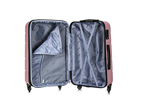 DUKAP RODEZ Hardside Luggage with Ergonomic Handles and TSA Lock | Spacious Traveling Suitcase, Travel Suitcase with Four Spinner Wheels and Studs | 28" Large Luggage | Rose Gold4