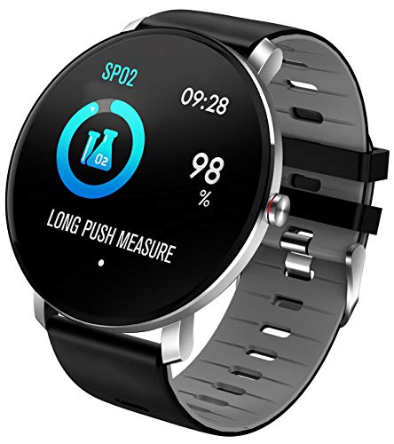Smartwatch Damen Herren Pulsmesser Touchscreen Farbbildschirm Fitness Armband Uhr mit Blutdruckmessung Kalorienzähler IP68 Wasserdicht