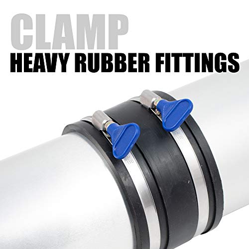 4 Inch Thumb Screw Key Adjustable 304 Stainless Steel Hose Clamps, Pipe Clamp, Worm Gear Clamps, Dryer Vent Clamp, Dust Collection, Automotive, Rv Clamp 5 Pack (4" Hose Clamp) #TOP6