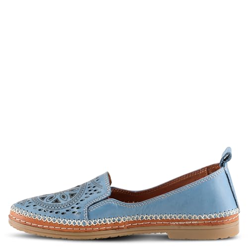 Image of Spring Step Women's Ingrid Loafers - Premium Leather Slip-On with Laser Cutout Design, Elastic Goring and Lightweight Flat Sole for Comfortable Stylish Wear