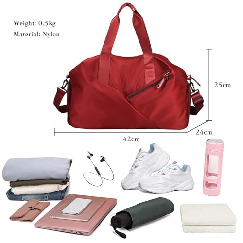 Weekend Shoulder Large Gym Tote Overnight Nylon Hospital Carry Travel Duffel for Women/Men Sport Duffel3