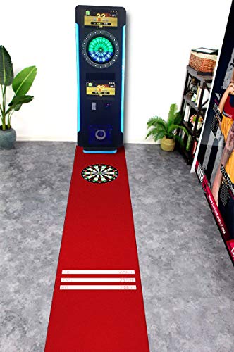 Anlik Dart Mat with Throw/Toe Lines,300 x 66cm (Red)